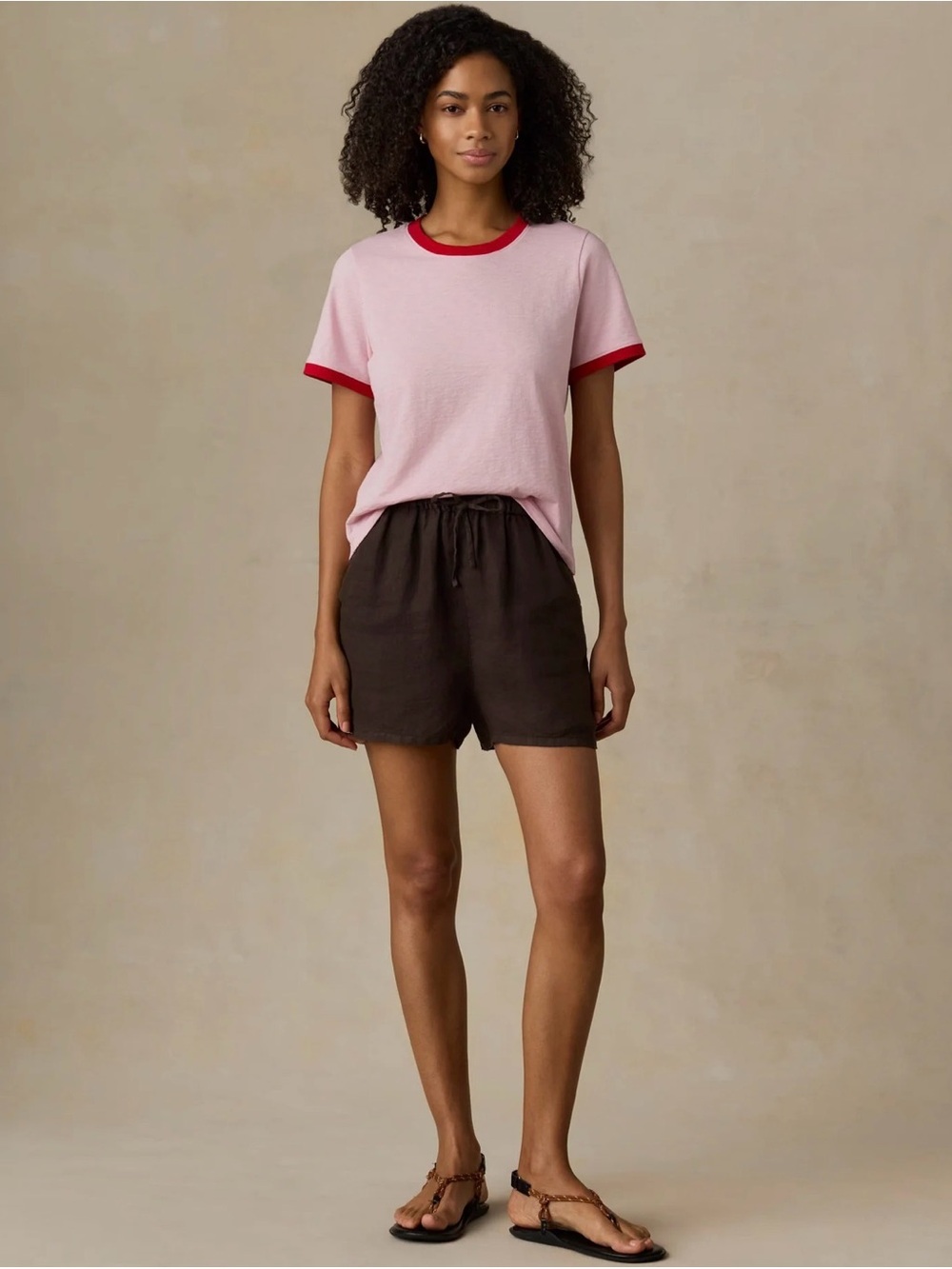 NWOT Faherty Short-Sleeve Ringer Tee